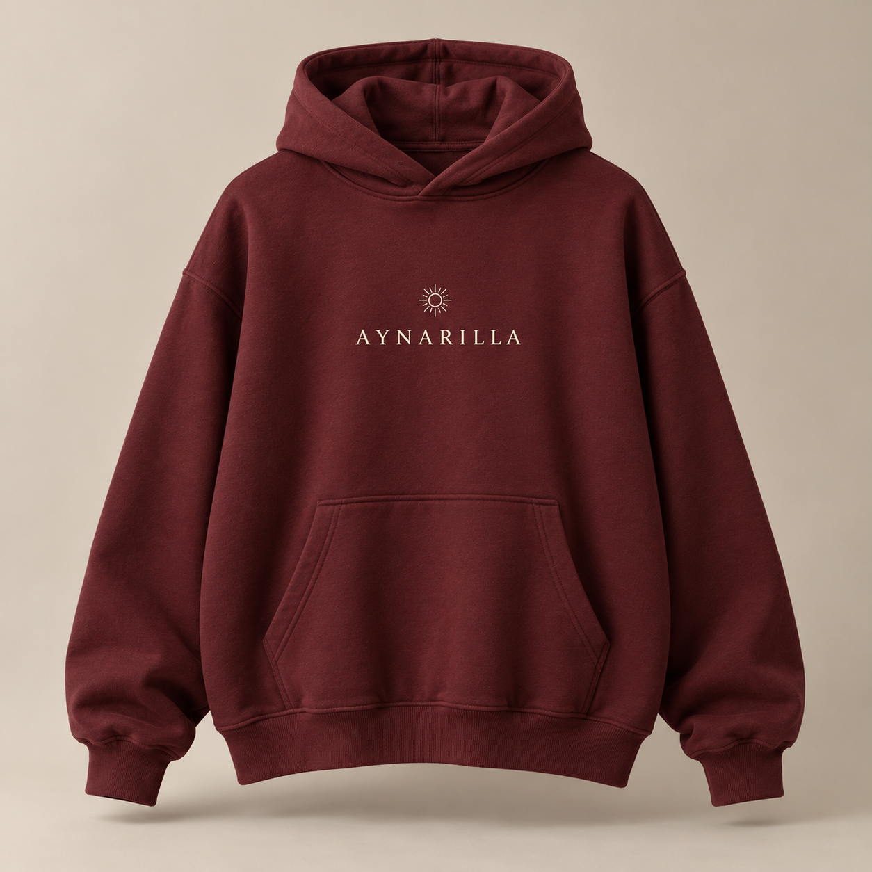 Aynarilla Burgundy hoodie — generated concept mockup